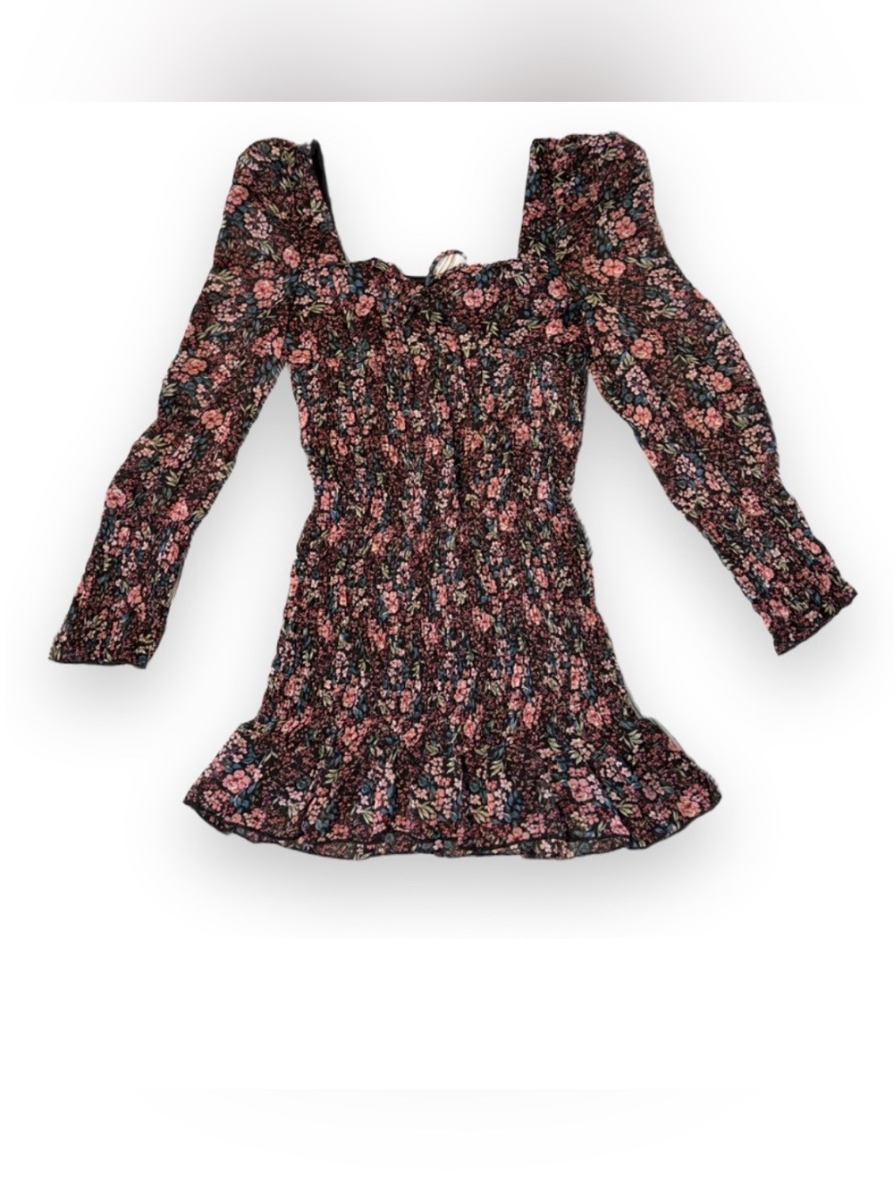 Forever 21 Floral Mini Dress in Black & Pink Size Small